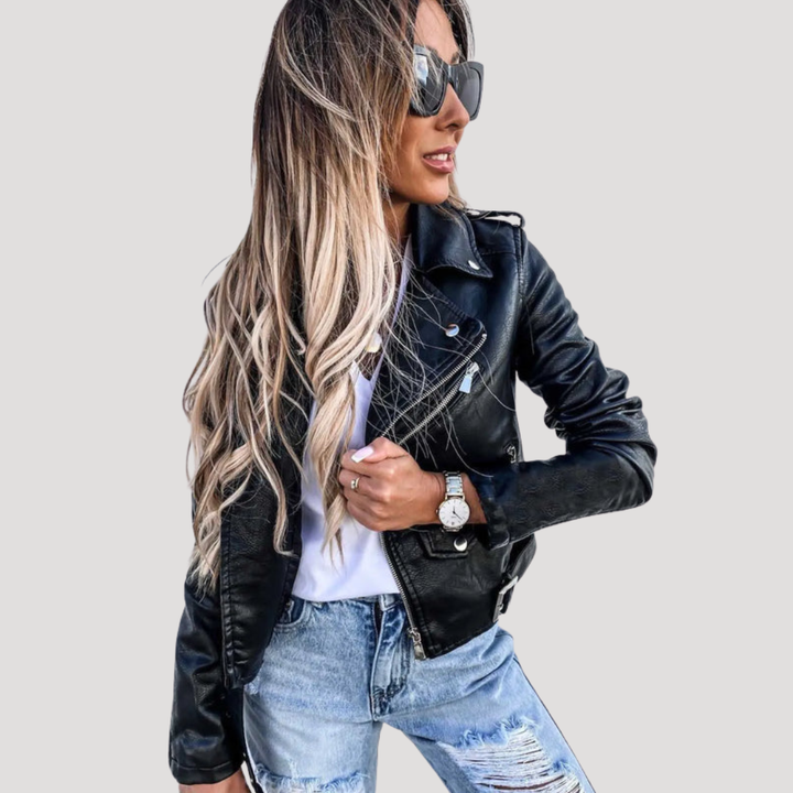 Belted Women's Biker Jacket