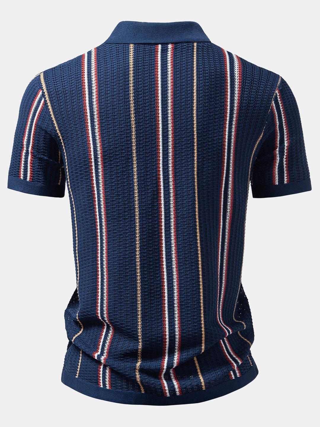 CROCHET STRIPED SHIRT WITH BUTTONS & STRAIGHT LEG LINEN PANTS