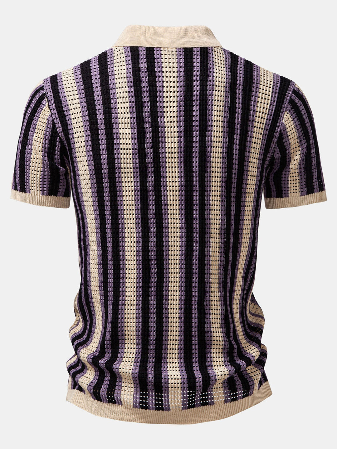 STRIPED SHIRT WITH CROCHET EYELETS & STRAIGHT LEG LINEN PANTS