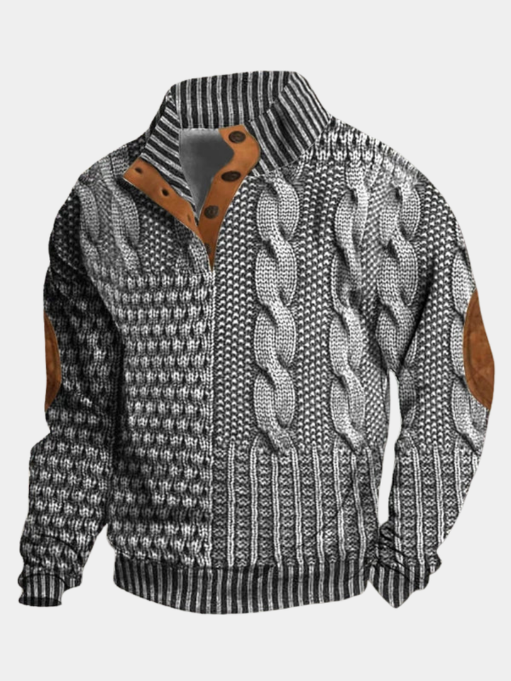 Louis Warm Patterned Sweater for Men - Elena Harper