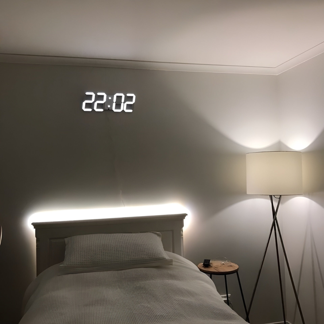 Unisex Futuristic 3D LED Wall Clock – Modern Smart Display