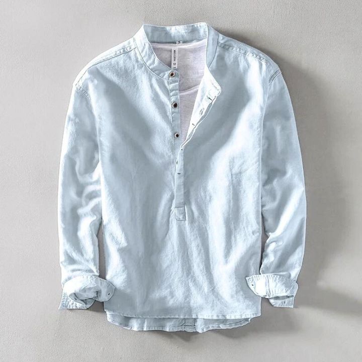 ELENA HARPER™  |  MINIMALIST LINEN SHIRT FOR MEN
