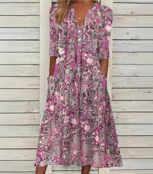 Rosa | Lightweight V-Neck Midi Dress