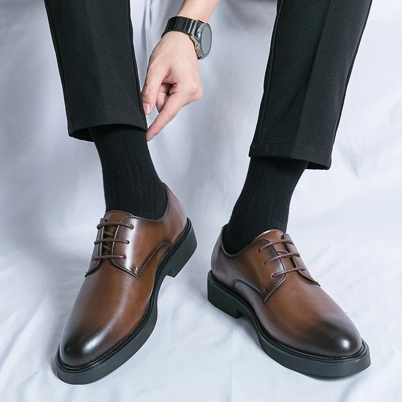Men's Lace-up Oxford Shoes - Elena Harper