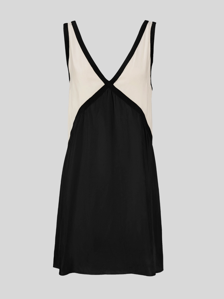 Sorrell - V-Neck Contrast Color Tank Mini Dress