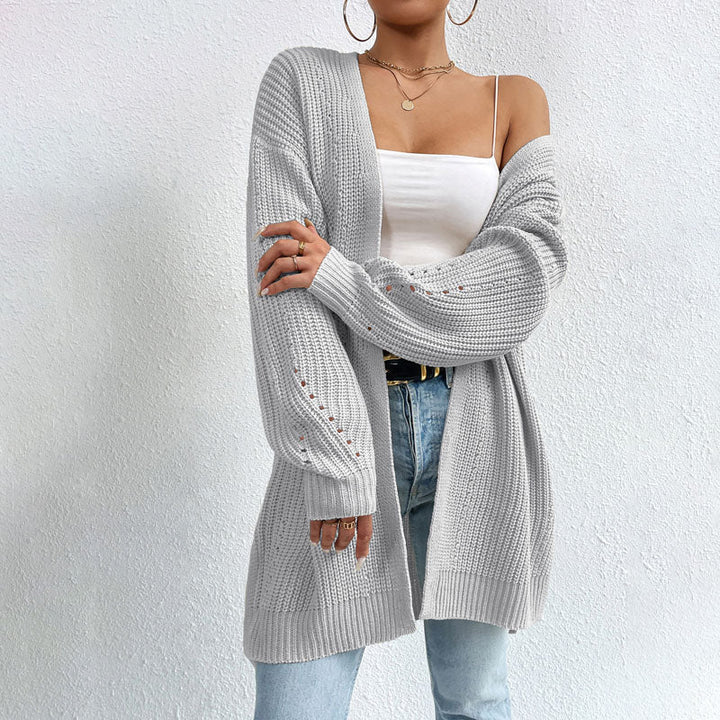 Casual Solid Color Knitted Cardigan