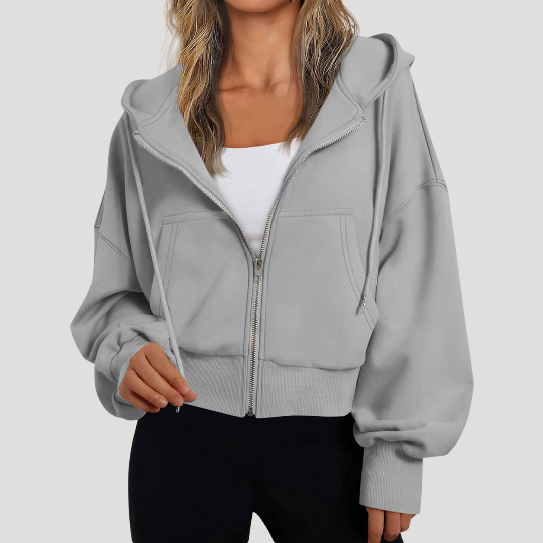 Women's Casual Hoodie Jacket with Balloon Sleeves