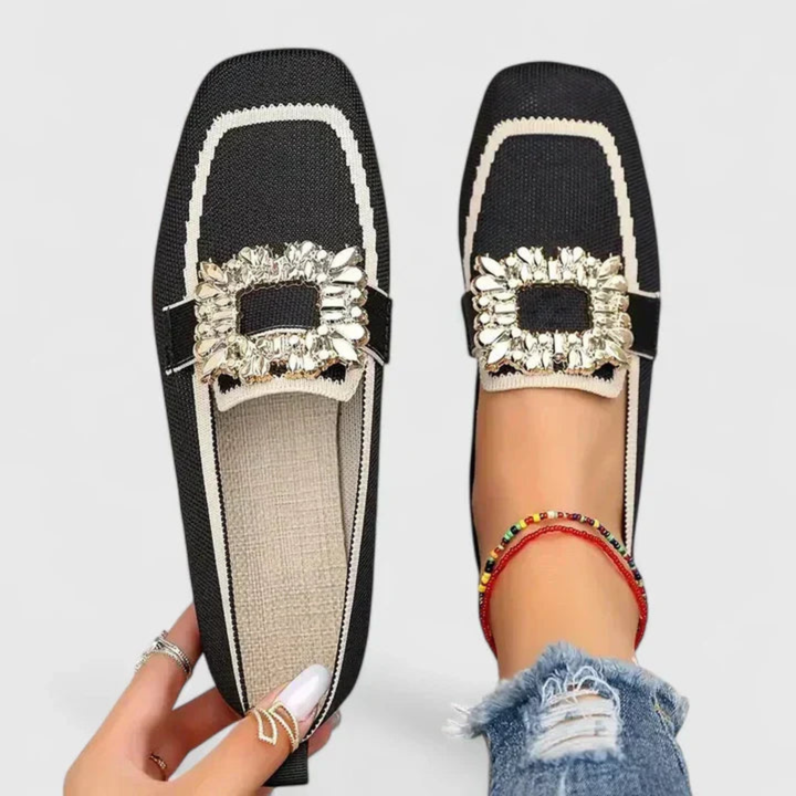 Doris | Women's Crystal Buckle Slip-On Loafer