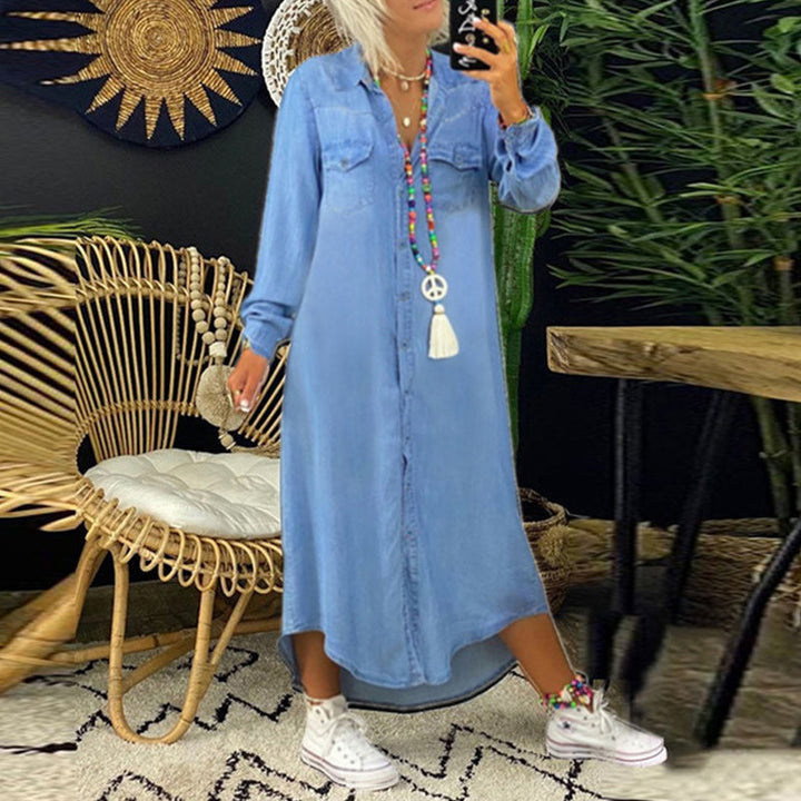 Terenza Tummy Covering Denim Dress - Elena Harper