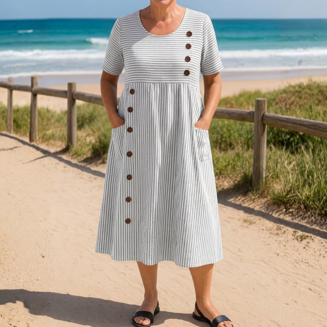 Striped Summer Dress - Fluid and Elegant Cut