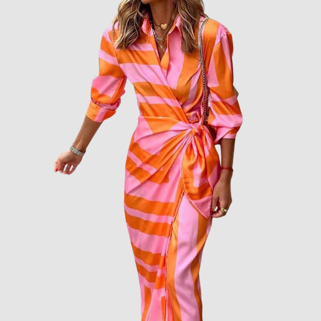 Cecilia Chic Striped Dress - Elena Harper