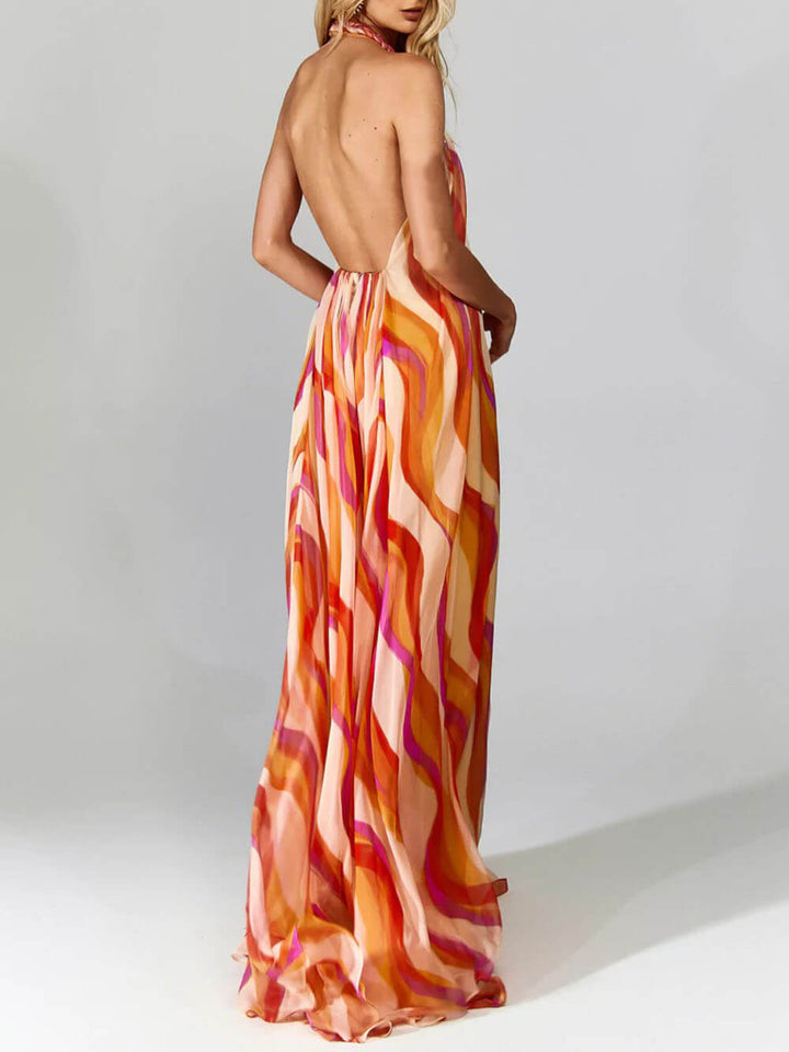 Marlyn Backless Maxi Dress With Halter Neck - Elena Harper