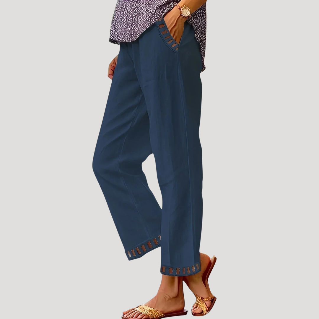 Women's Comfort Straight Pants with Pockets