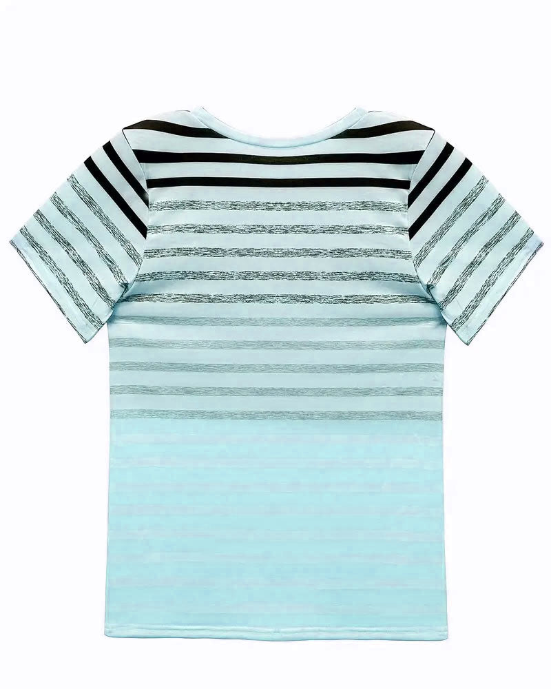 Evelyn – T-Shirt Round Neck Short Sleeve Striped