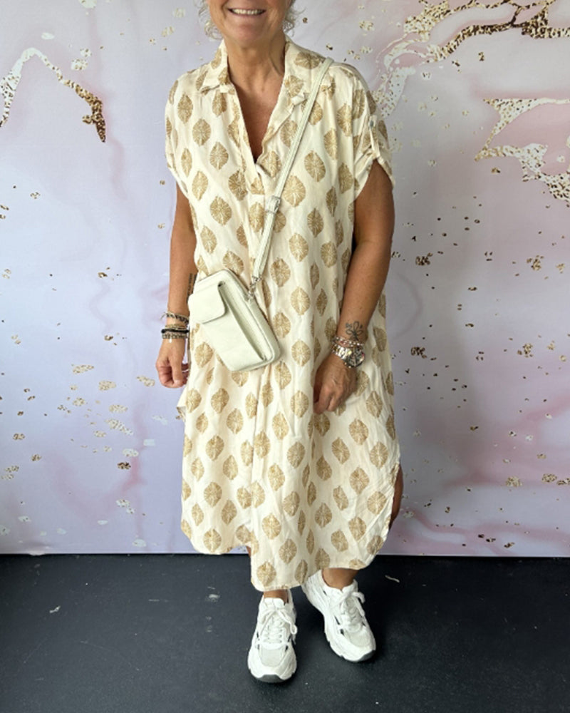 Paisley Stylish Dress with V-Neck - Elena Harper
