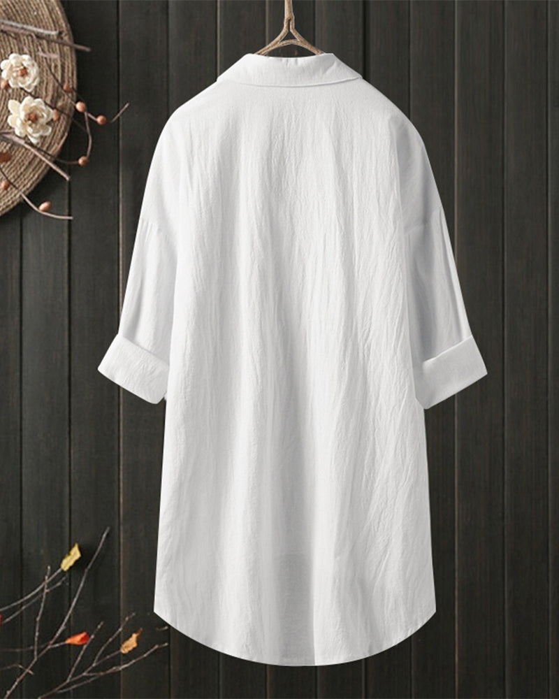 Olivia Loose Comfy Solid Colour Blouse - Elena Harper