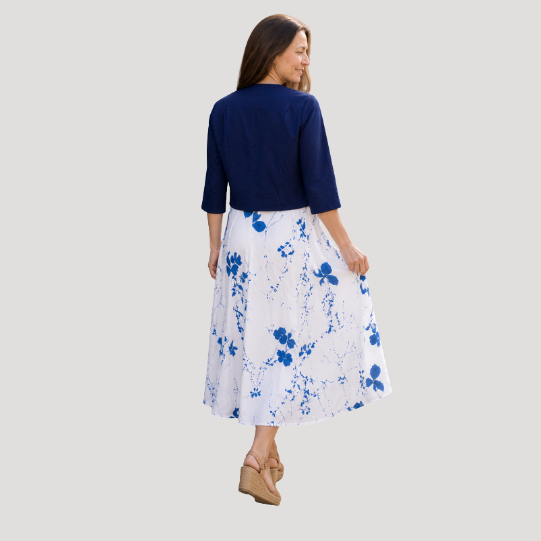 Women's Autumn Outfit | Crop Top and Dress