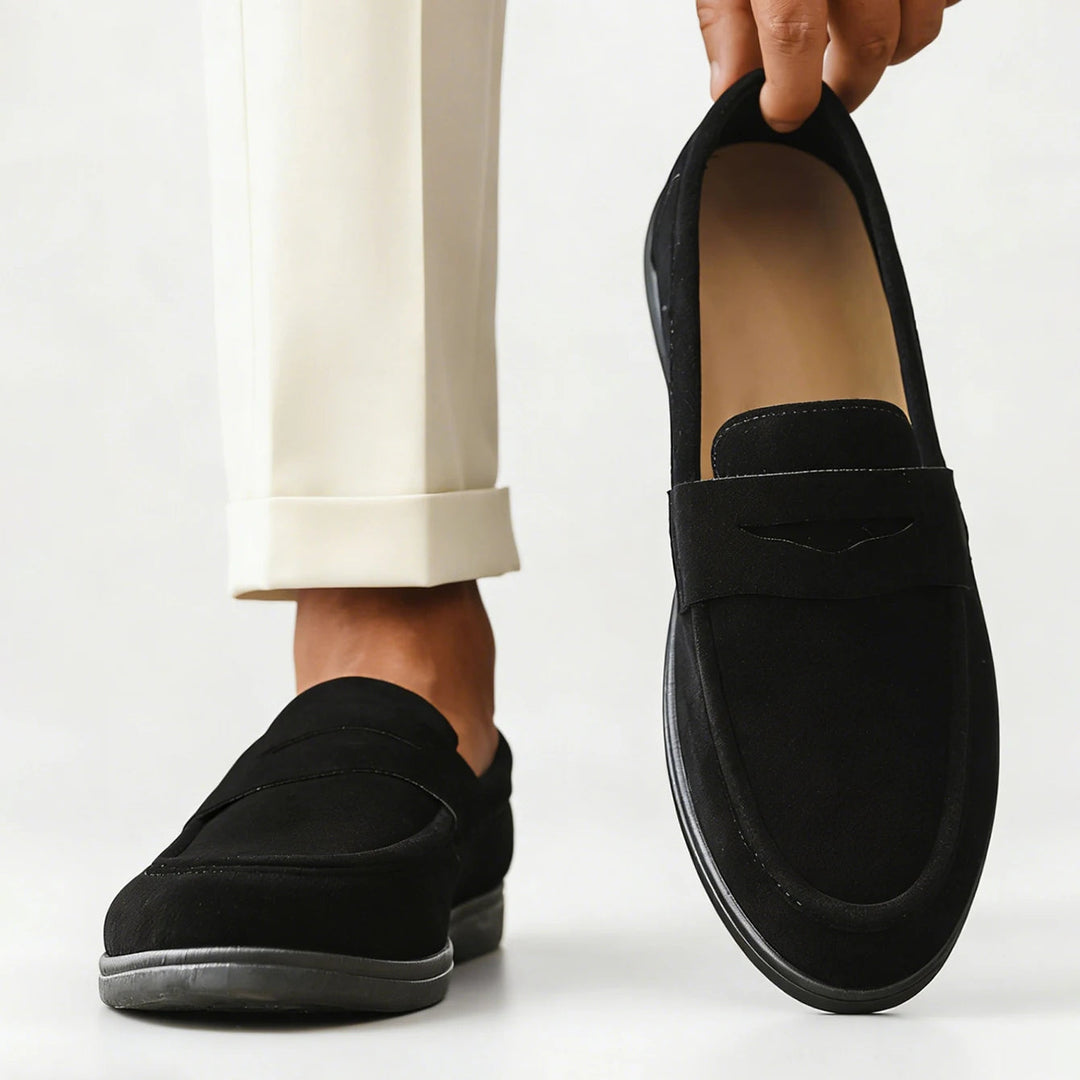 Suede Penny Loafers for Men - Elena Harper