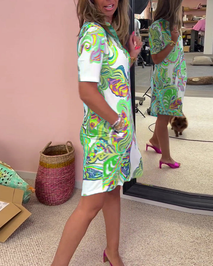 Slim Fit Printed Dress - Elena Harper