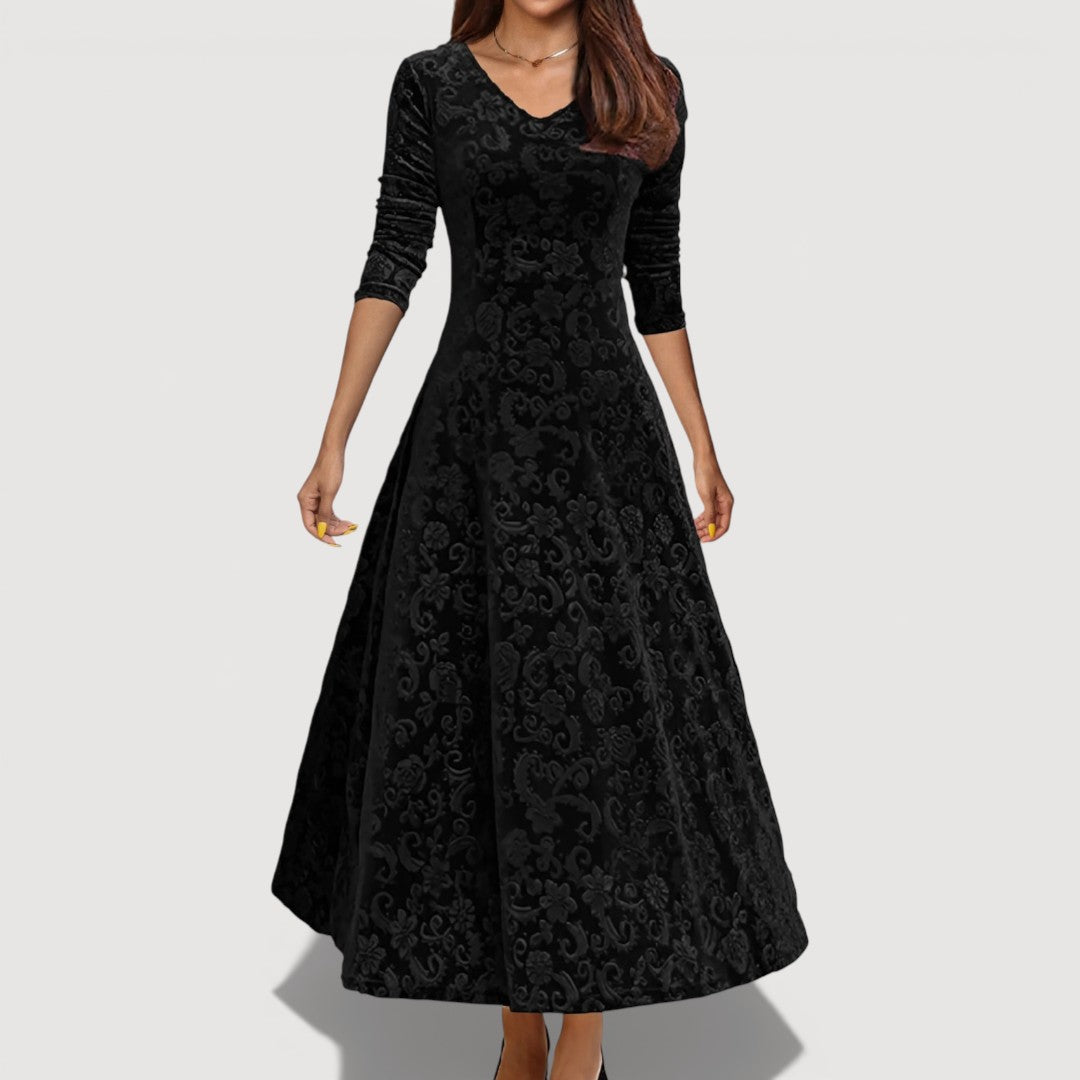 Jillian Elegant Velvet Dress - Elena Harper