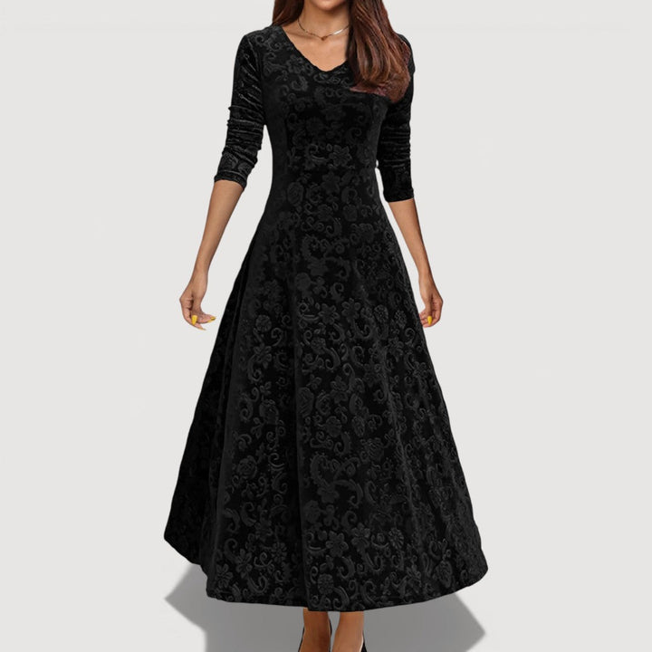 Jillian Elegant Velvet Dress - Elena Harper