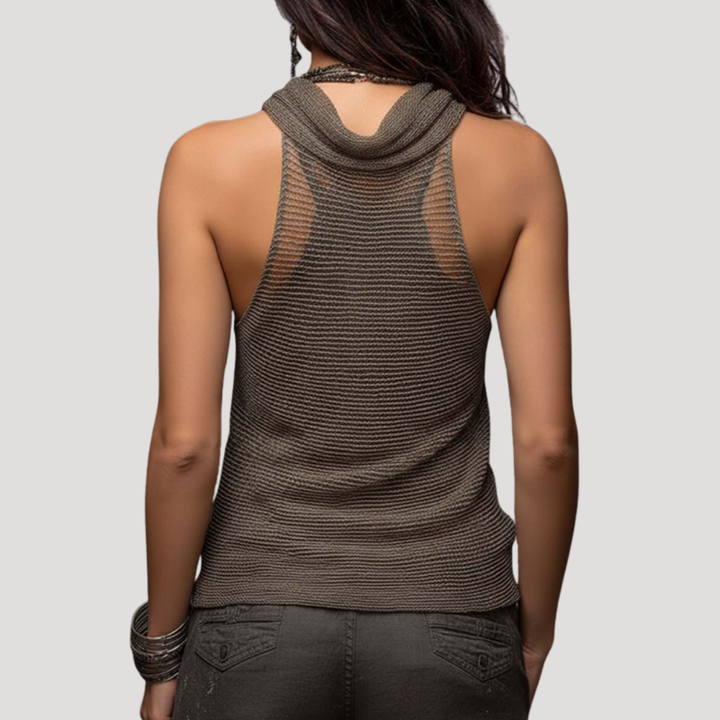 Sleeveless Bohemian Cowl Neck Top