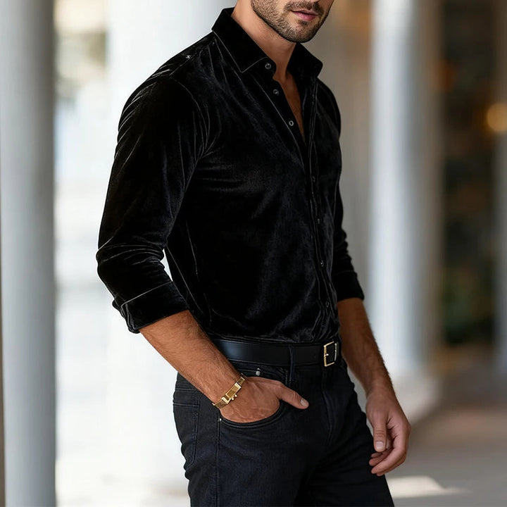 Classic Velvet Shirt for Men - Elena Harper