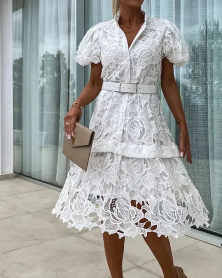 Adelina Retro Lace Dress, view 2 - Elena Harper