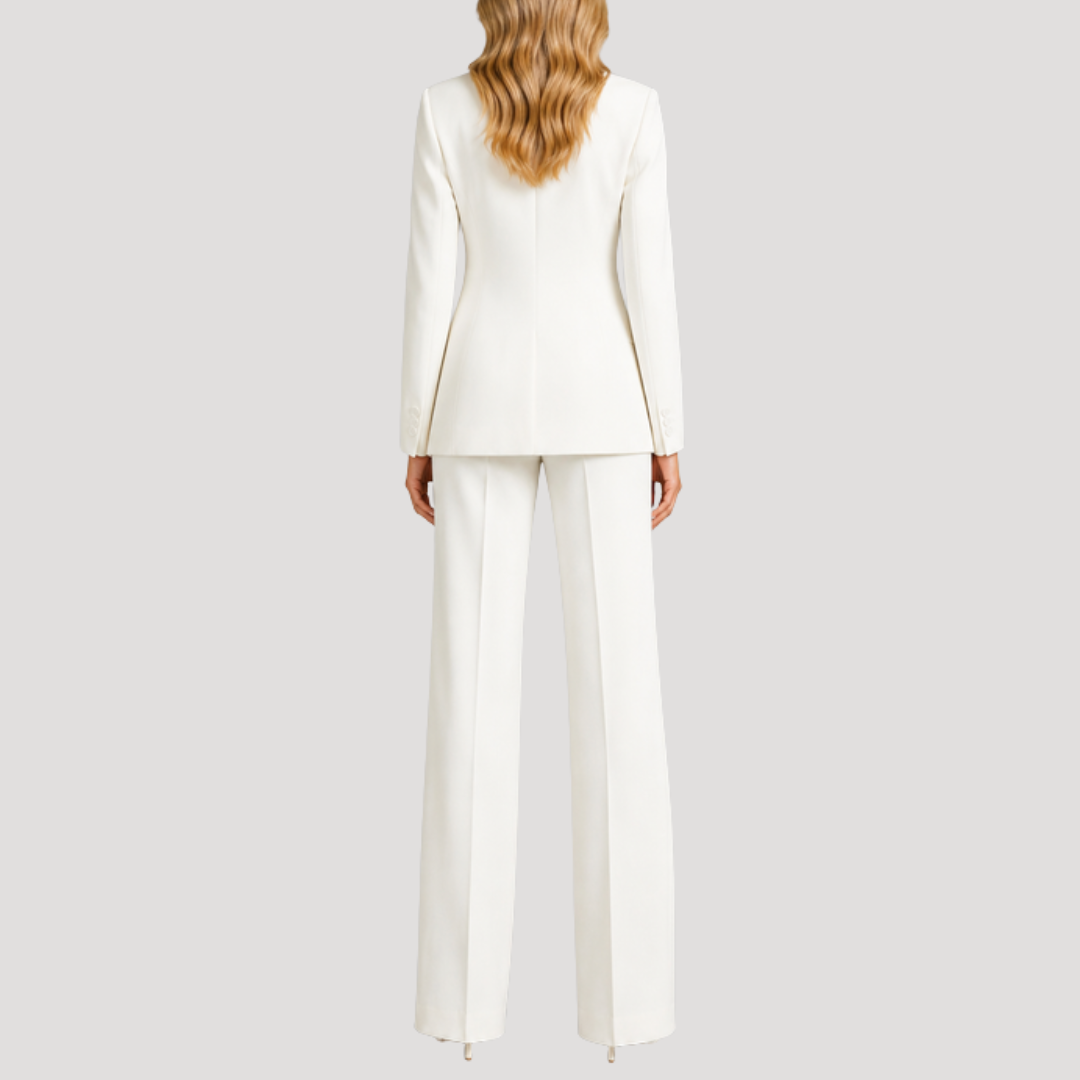Chic Women's Tailored Pantsuit with Single Button