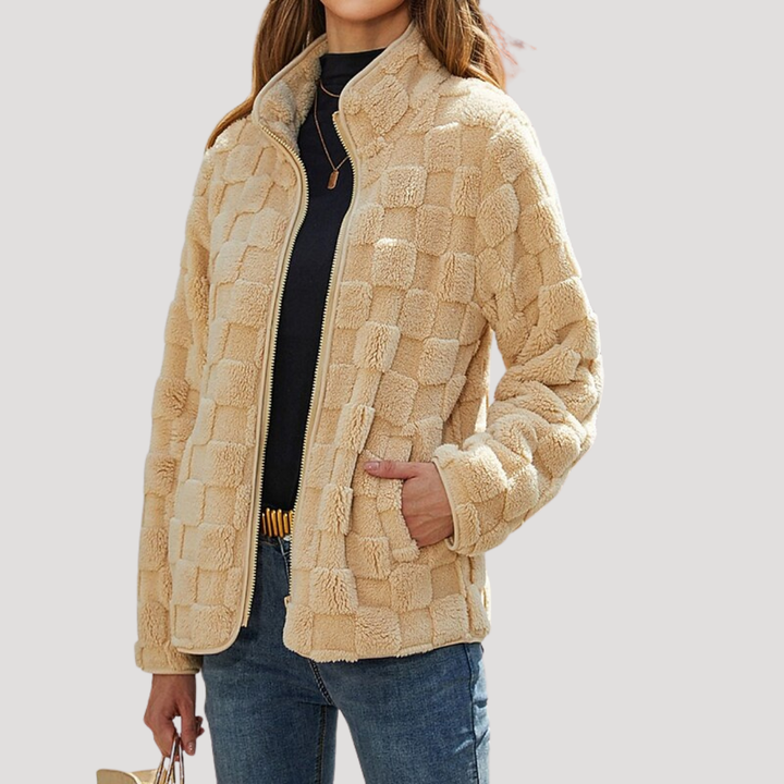 Textured Zip-Up Jacket for Women