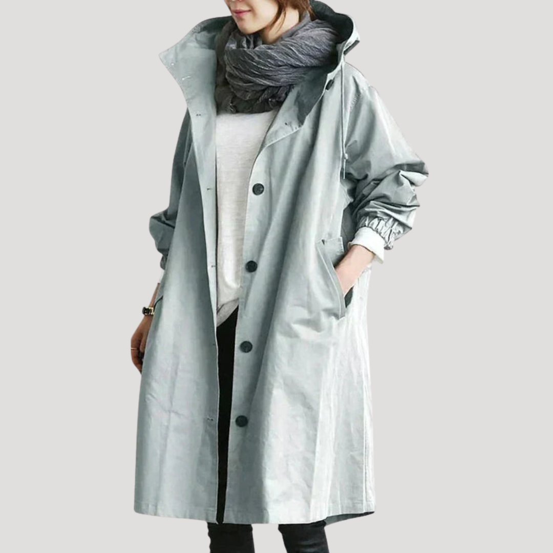 Elegant Long Buttoned Women's Coat