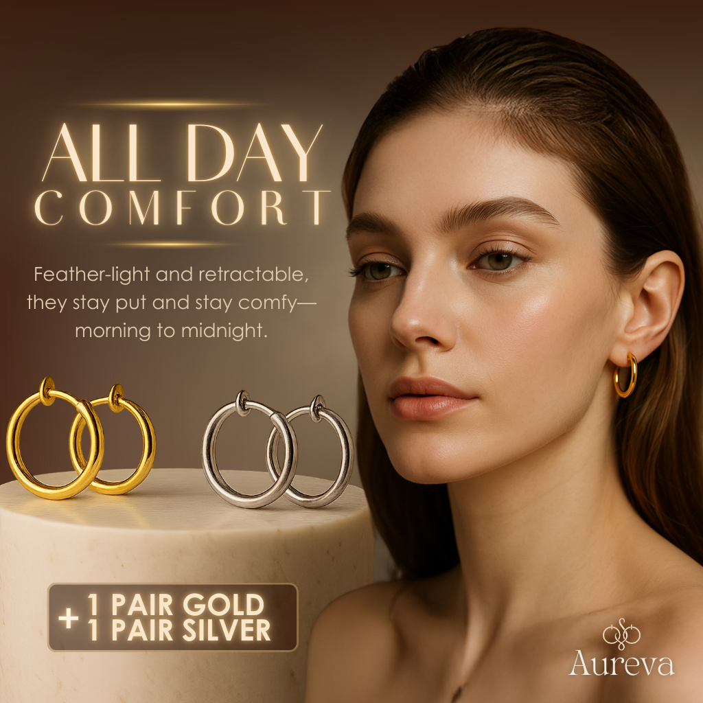 Aureva Retractable Clip-On Comfort Earrings - Elena Harper