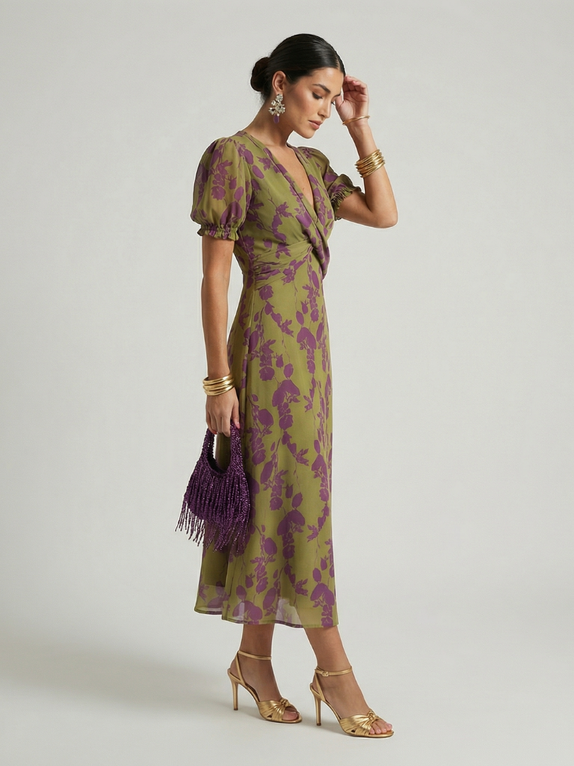 Virel Relaxed Floral Midi Dress - Elena Harper