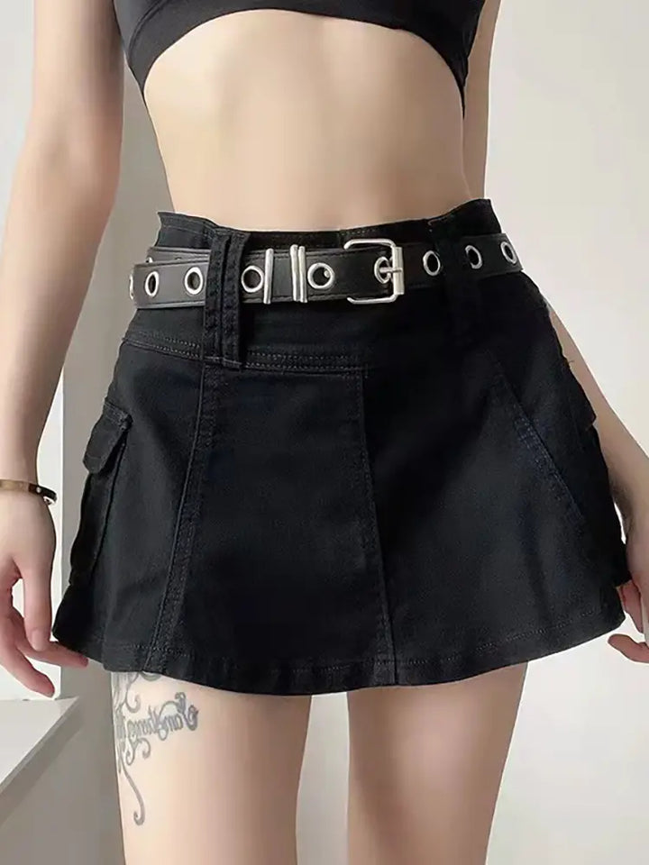 Sleek High-Waisted Denim Skirt, view 3 - Elena Harper