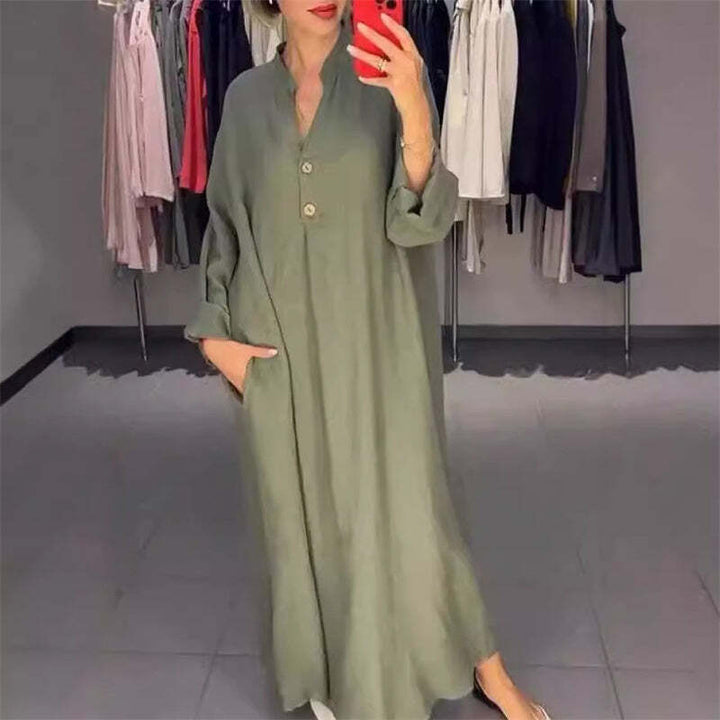 Valencia Women's Long Shirt Dress with Pockets - Elena Harper
