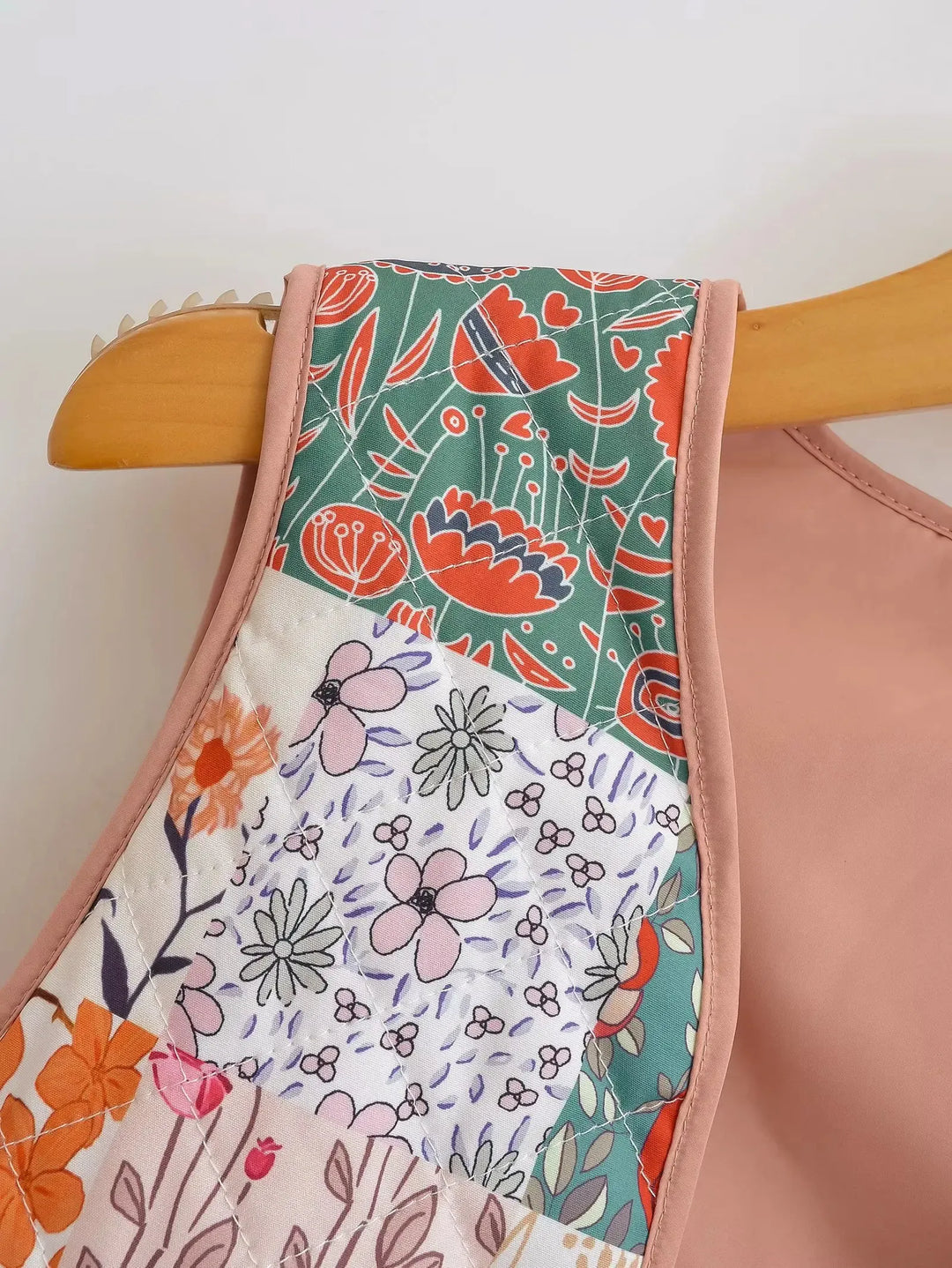 Patchwork Flower Print Waistcoat, view 6 - Elena Harper