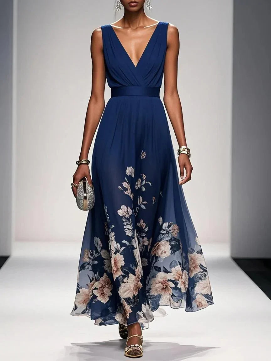 Women's Elegant Floral Maxi Dress for Summer Days