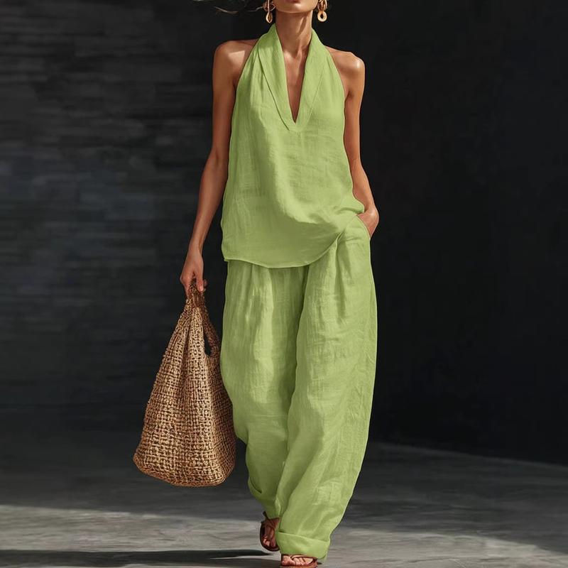 Ainhoa Two-Piece Set with Linen Texture - Elena Harper