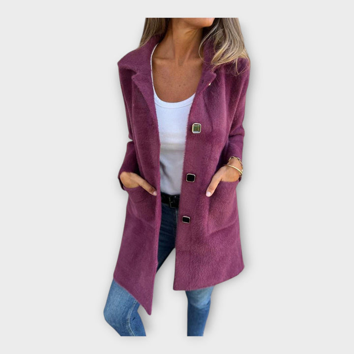Wool Coat with Elegant Closure - Elena Harper