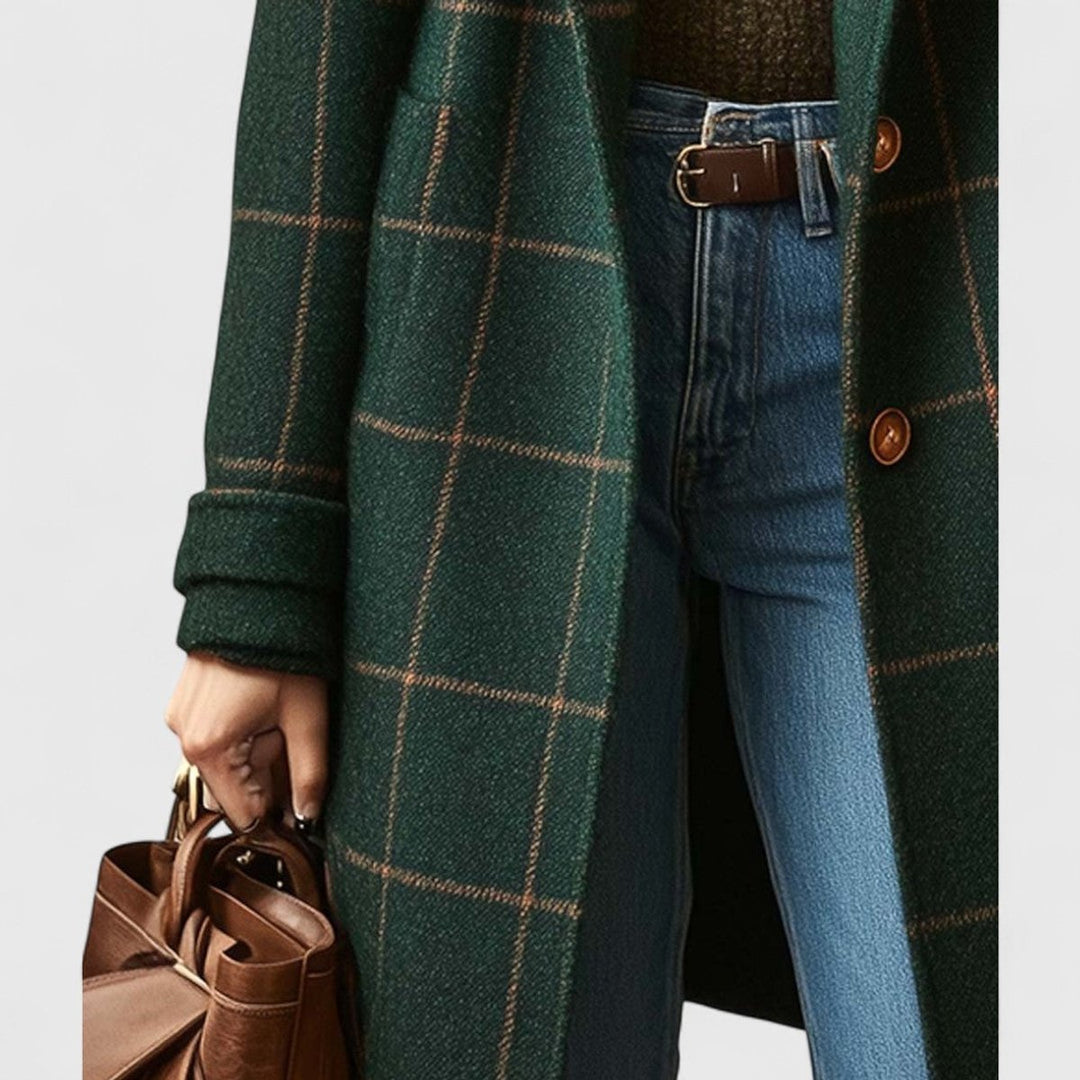 Liora | Classic and Elegant Checked Wool Coat