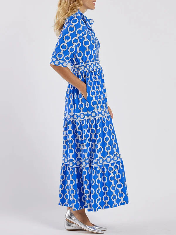 Juliette ~ Midi Dress with Chain Detail, view 6 - Elena Harper