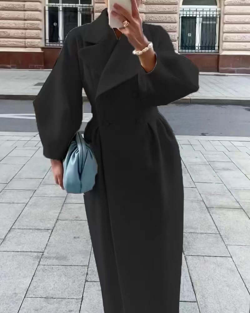Women's Stylish Lantern Sleeve Long Coat