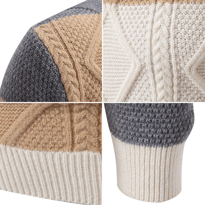 Men's Sweater with Braided Knit Effect - Elric