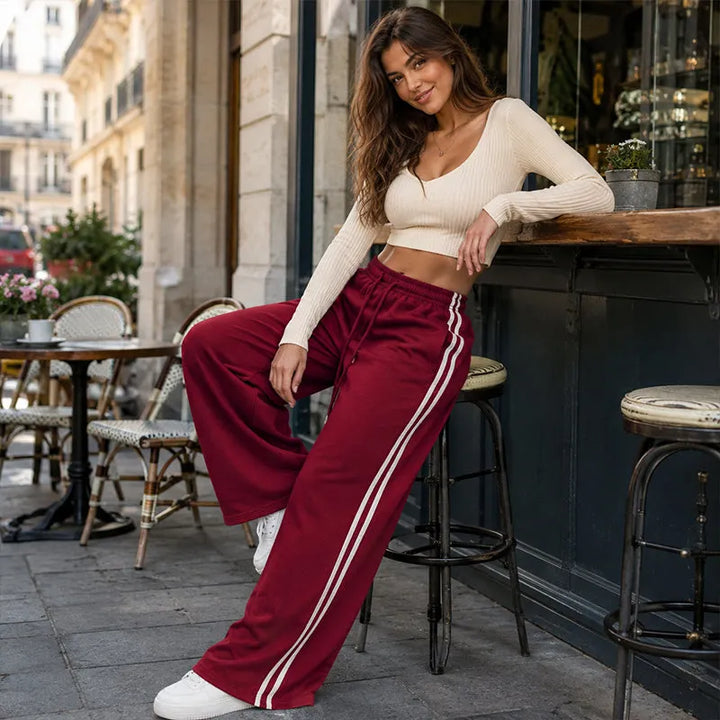 Adorielle Sporty Stripe Wide Leg Pants - Elena Harper