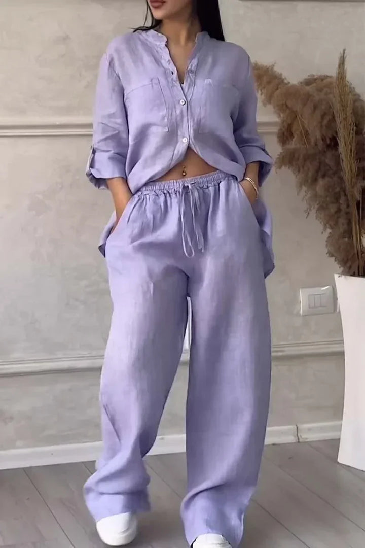 Arielle Cotton Linen Two-Piece Set, view 5 - Elena Harper