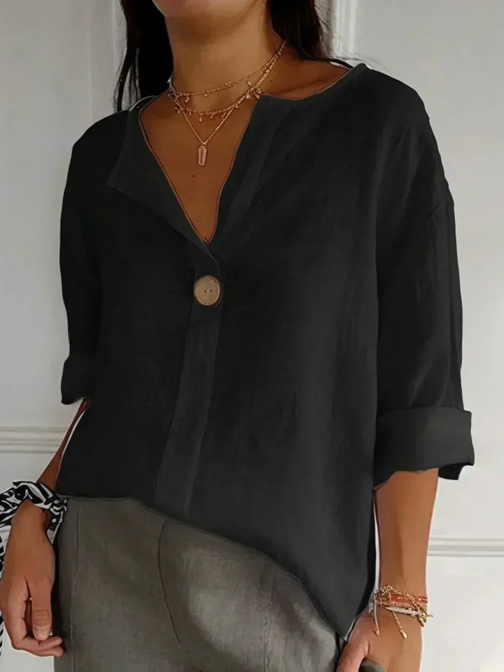Deva Casual V-Neck Blouse, view 5 - Elena Harper