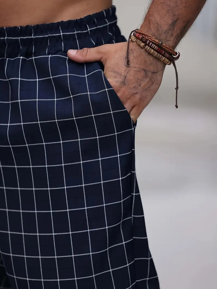 Rodolfo Breathable Checkered Print Pants - Elena Harper