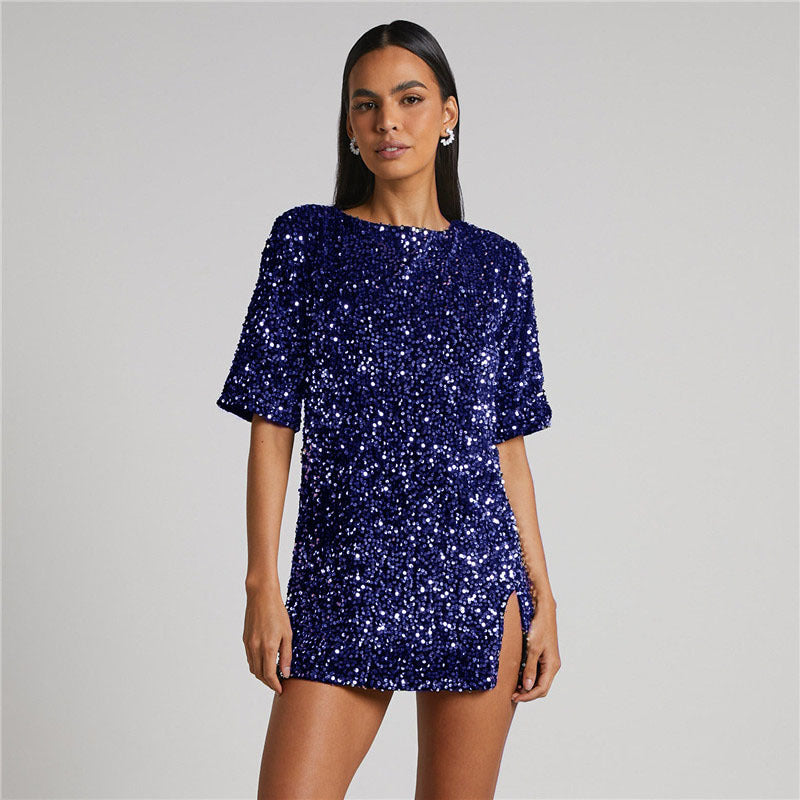 Women's Sequin Dress with Luminous Effect - Salyen