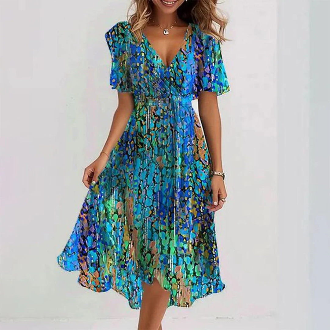 Lina™ | Elegant Short Sleeve Dress