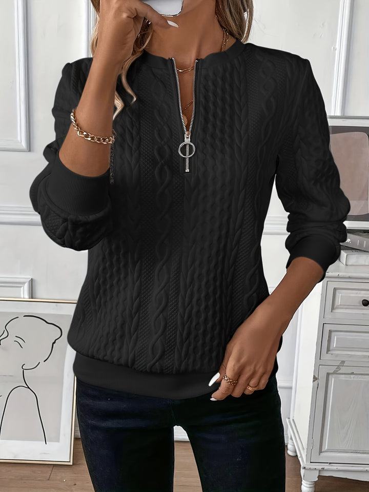 Claire Women zip-up cable knit sweater - Elena Harper
